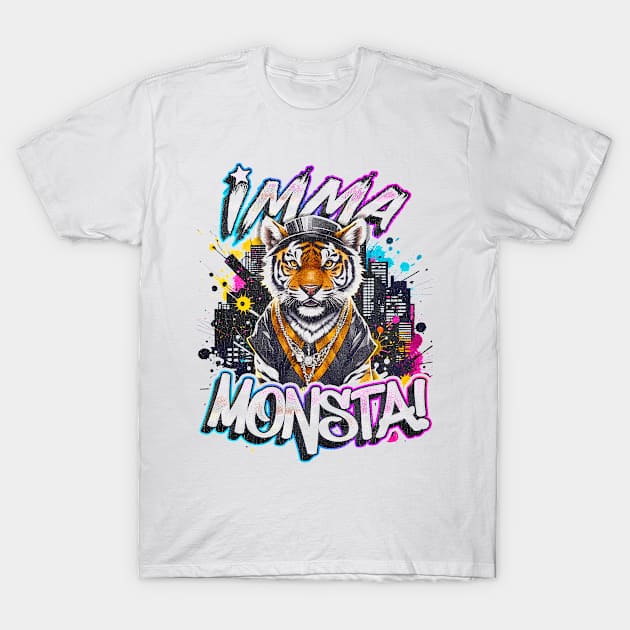 Imma Monsta! TIGER | Whitee | by Asarteon T-Shirt by Asarteon